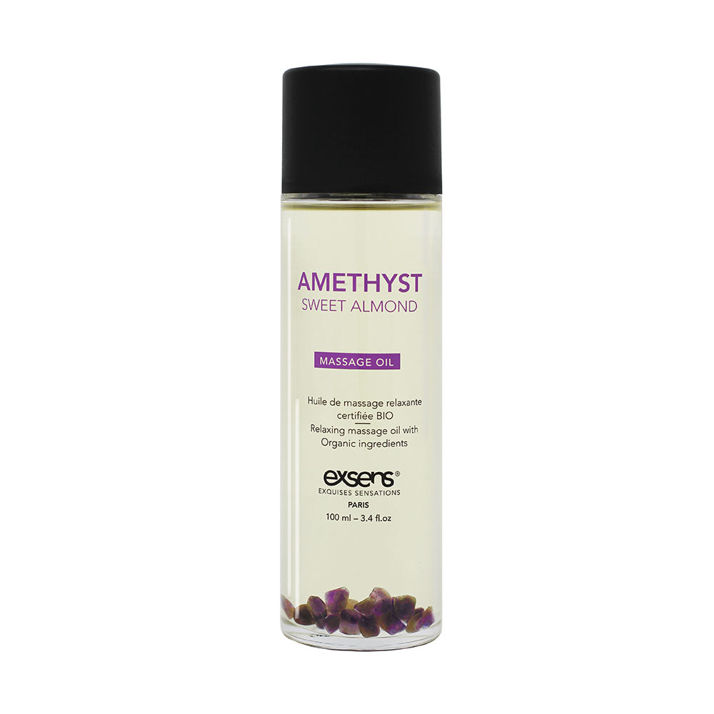 Exsens Amethyst Sweet Almond Crystal Organic Sensual Massage Oil 3.4 oz