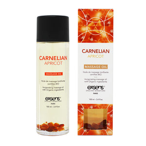 Exsens Carnelian Apricot Crystal Organic Sensual Massage Oil 3.4 oz