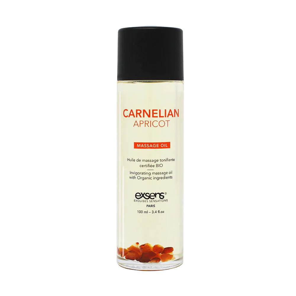Exsens Carnelian Apricot Crystal Organic Sensual Massage Oil 3.4 oz