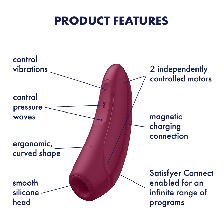 Satisfyer Curvy 1+ 2-N-1 Rechargeable Silicone Clitoral Stimulator with Air Pulse Technology