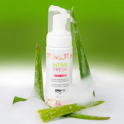 Exsens Intime Fresh Intimate Cleansing Foam with Organic Aloe Vera & Rose Water 5.3 oz