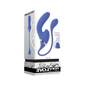 Evolved All In Thrusting and Thumping G Spot and Clitoral Vibe Blue