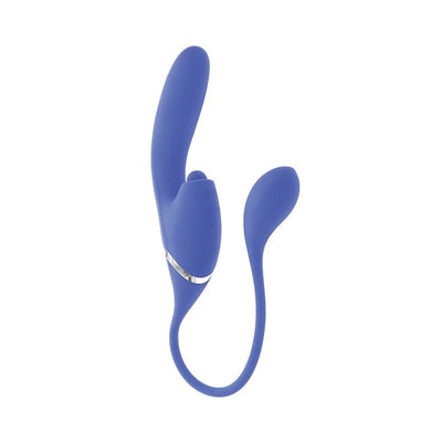 Evolved All In Thrusting and Thumping G Spot and Clitoral Vibe Blue