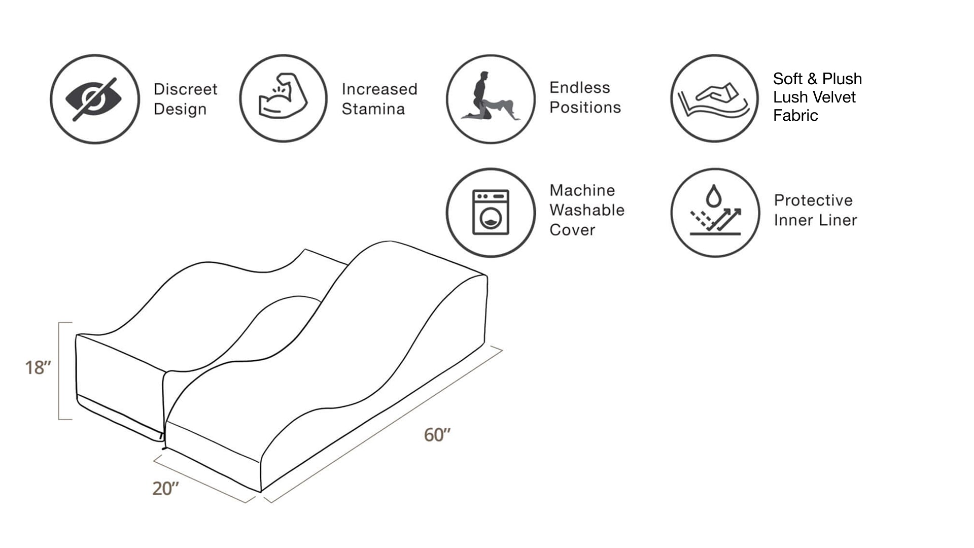 Liberator Equus Wave Convertible Lounge and Bedside Bench with Slip Cover
