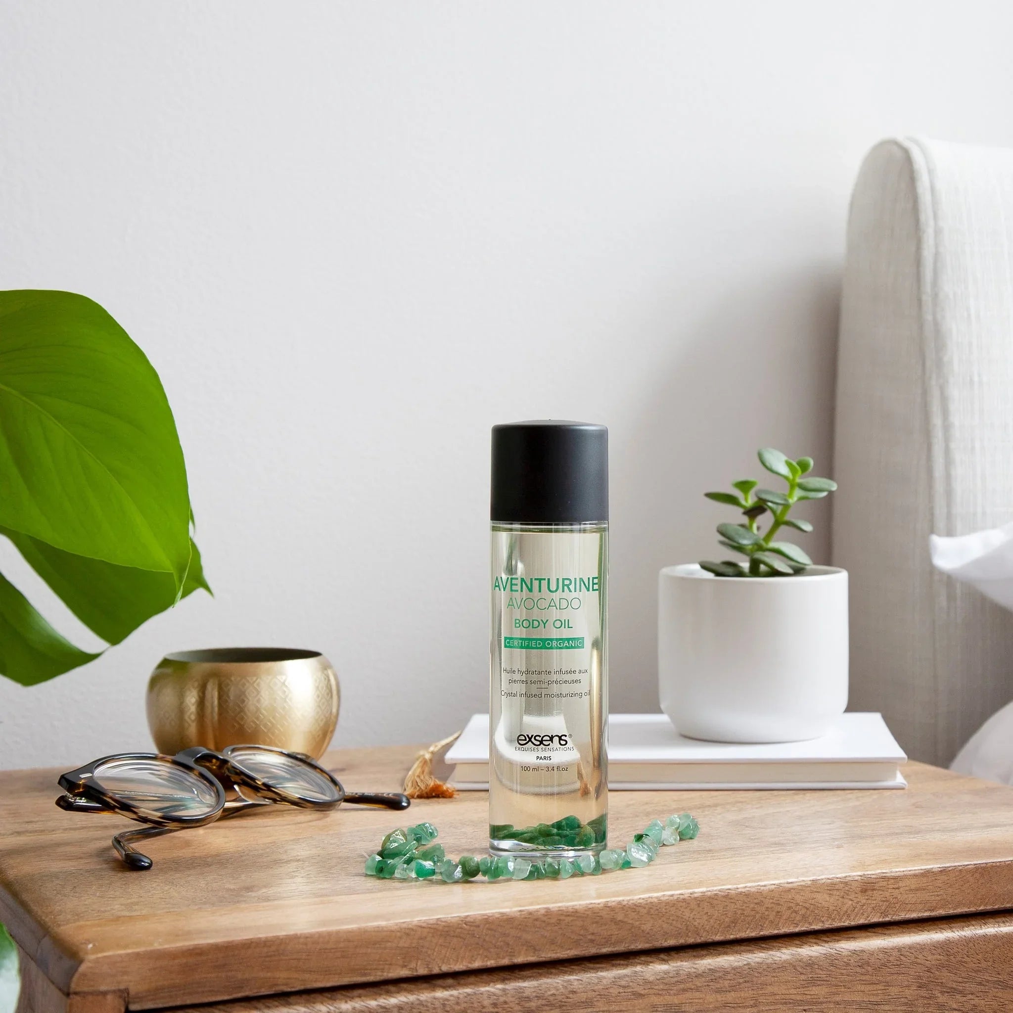 Exsens Aventurine Avocado Crystal Body Oil 3.4 oz