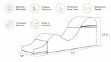 Liberator Aria Flip Chaise 18 Inch Wide Convertible Sex Chair and Bed Bench