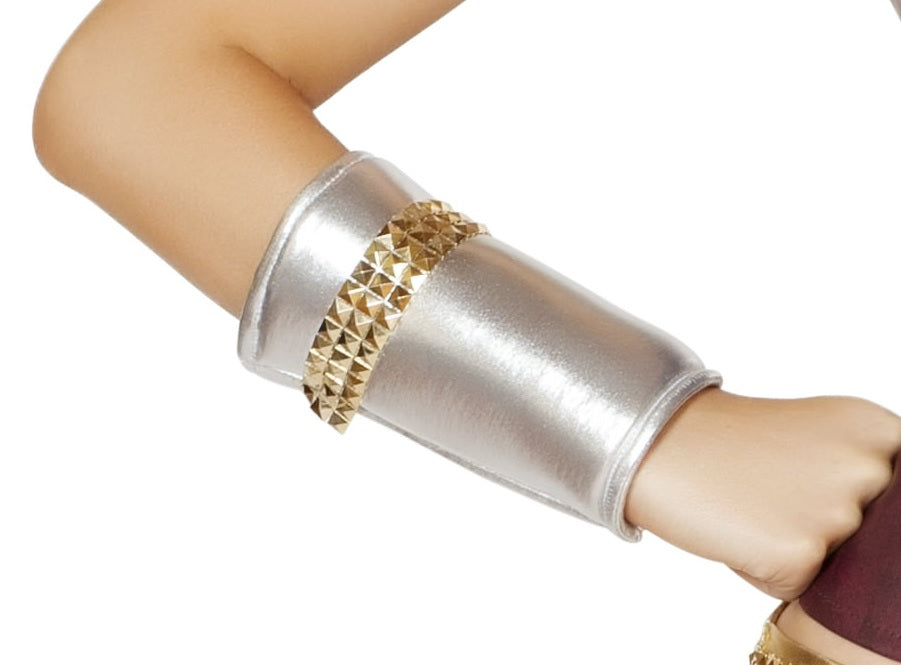 Roma Costume Wrist Cuffs with Gold Trim Detail Costume Accessory One Size