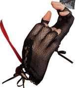 Roma Costume Pair of Mini Fishnet Lace Up Gloves Costume Accessory One Size