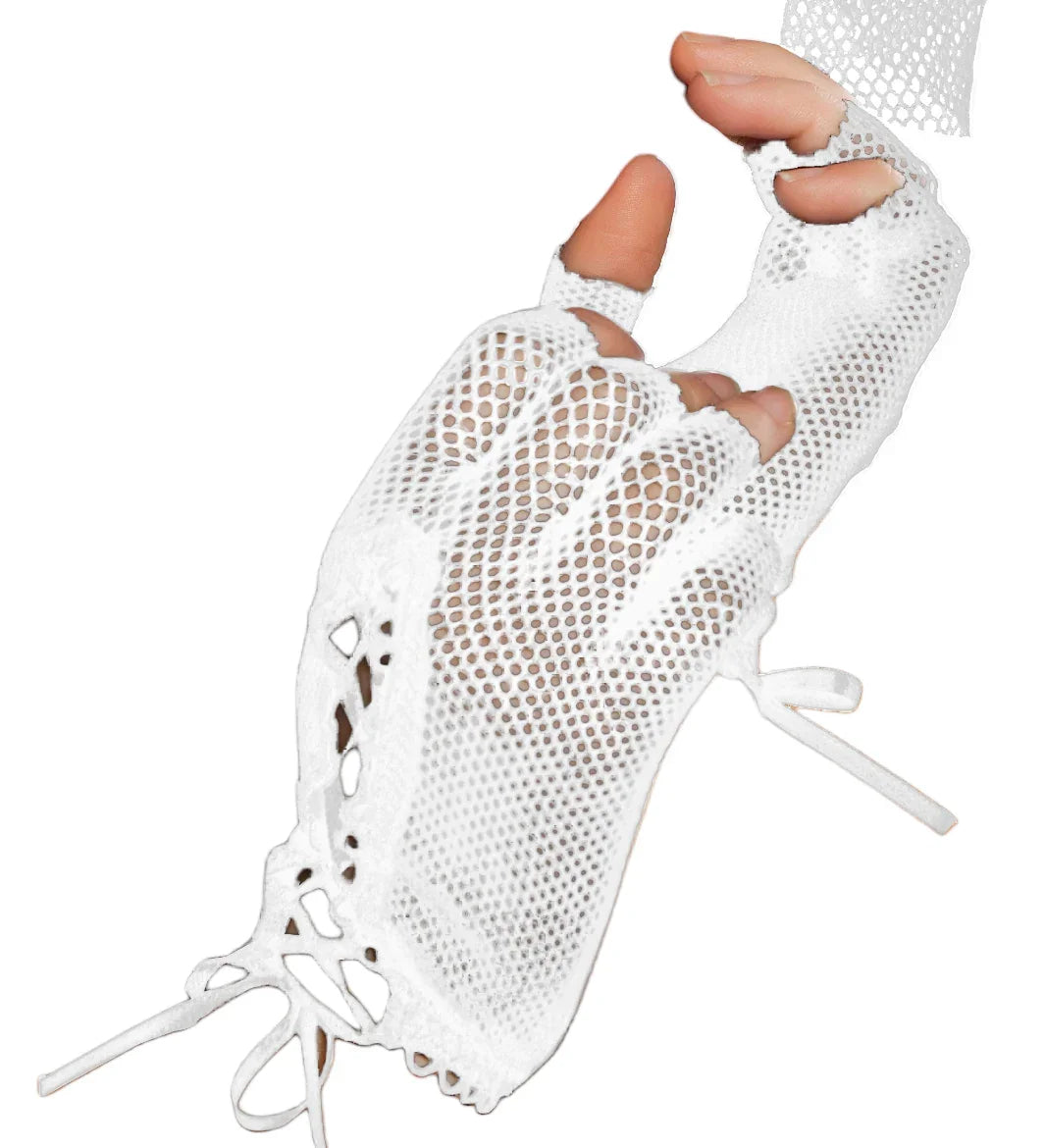 Roma Costume Pair of Mini Fishnet Lace Up Gloves Costume Accessory One Size