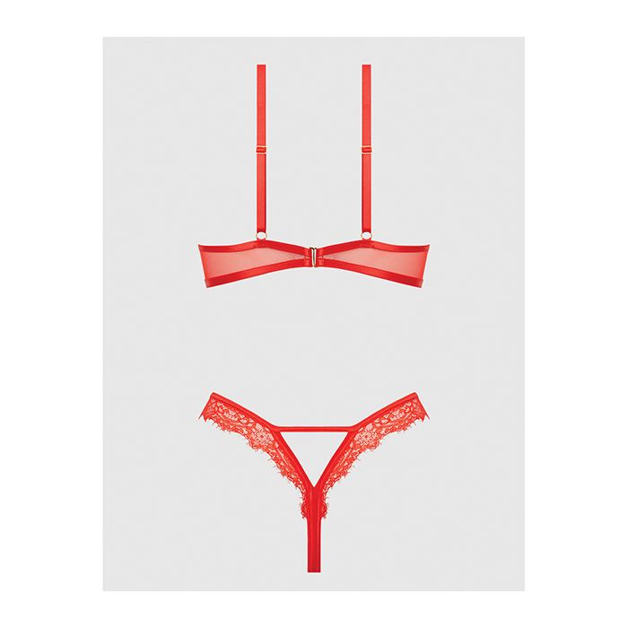 Nadia Lace & Mesh Cutout Teddy Grenadine Dark Orange