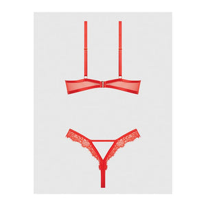 Nadia Lace & Mesh Cutout Teddy Grenadine Dark Orange