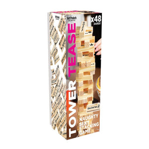 Tower Tease Naughty Couple's Sex Game with Assorted Wooden Blocks and Sayings