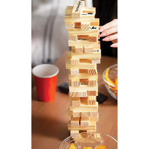 Tower Tease Naughty Couple's Sex Game with Assorted Wooden Blocks and Sayings