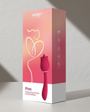 Rhea Clit Licking Tongue Rose 9 Mode Vibrator & G Spot Massager Red