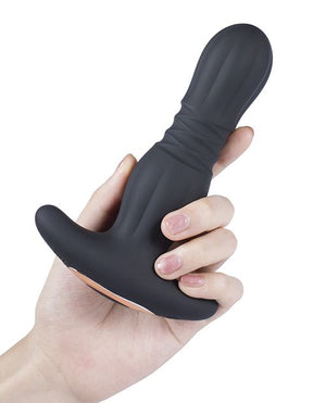 Agas Thrusting Butt Plug with Remote Control Black