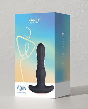 Agas Thrusting Butt Plug with Remote Control Black
