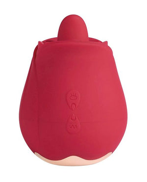 Horny Rose Vibrating Clit Licking Stimulator - Red