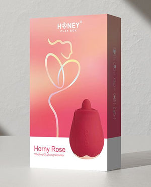Horny Rose Vibrating Clit Licking Stimulator - Red