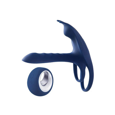 Black Fox Vibrating Girth Enhancer Penis Sleeve Blue