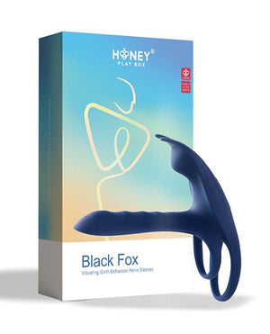 Black Fox Vibrating Girth Enhancer Penis Sleeve Blue