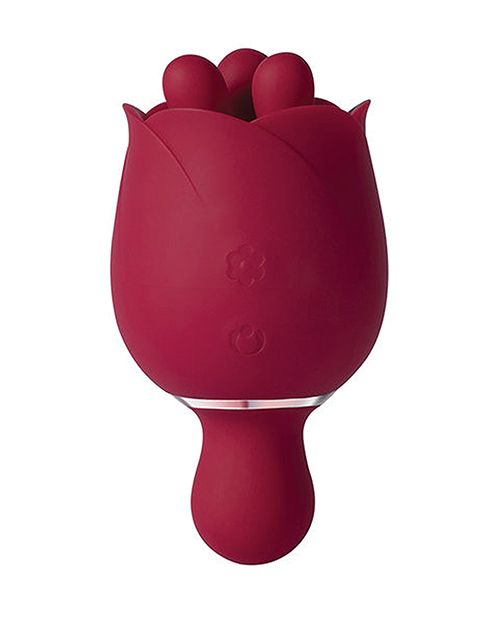 Rosewyn Rotating Rose Finger Pinching Stimulation Clitoral Vibrator & Pinpoint Stimulator Red