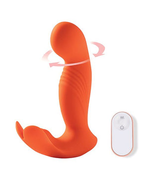 Crave 3 Wearable G-Spot Vibrator with Rotating Massage Head & Clit Tickler Orange