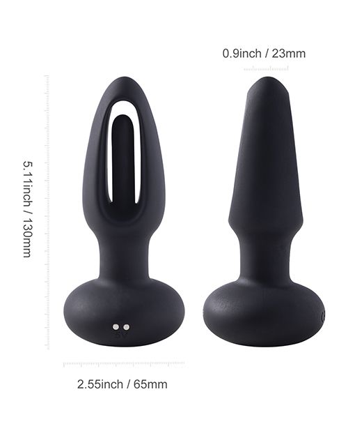 Taper Tapping Prostate Massager Butt Plug Remote Control Anal Vibrator Black