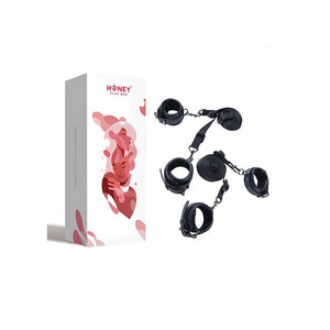 Kinky Play Box Luxury Bondage Bed Restraint Kit Black