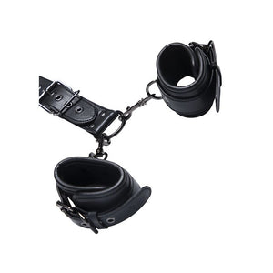 Kinky Play Box Locking Harness Collar to Wrist Restraints Black
