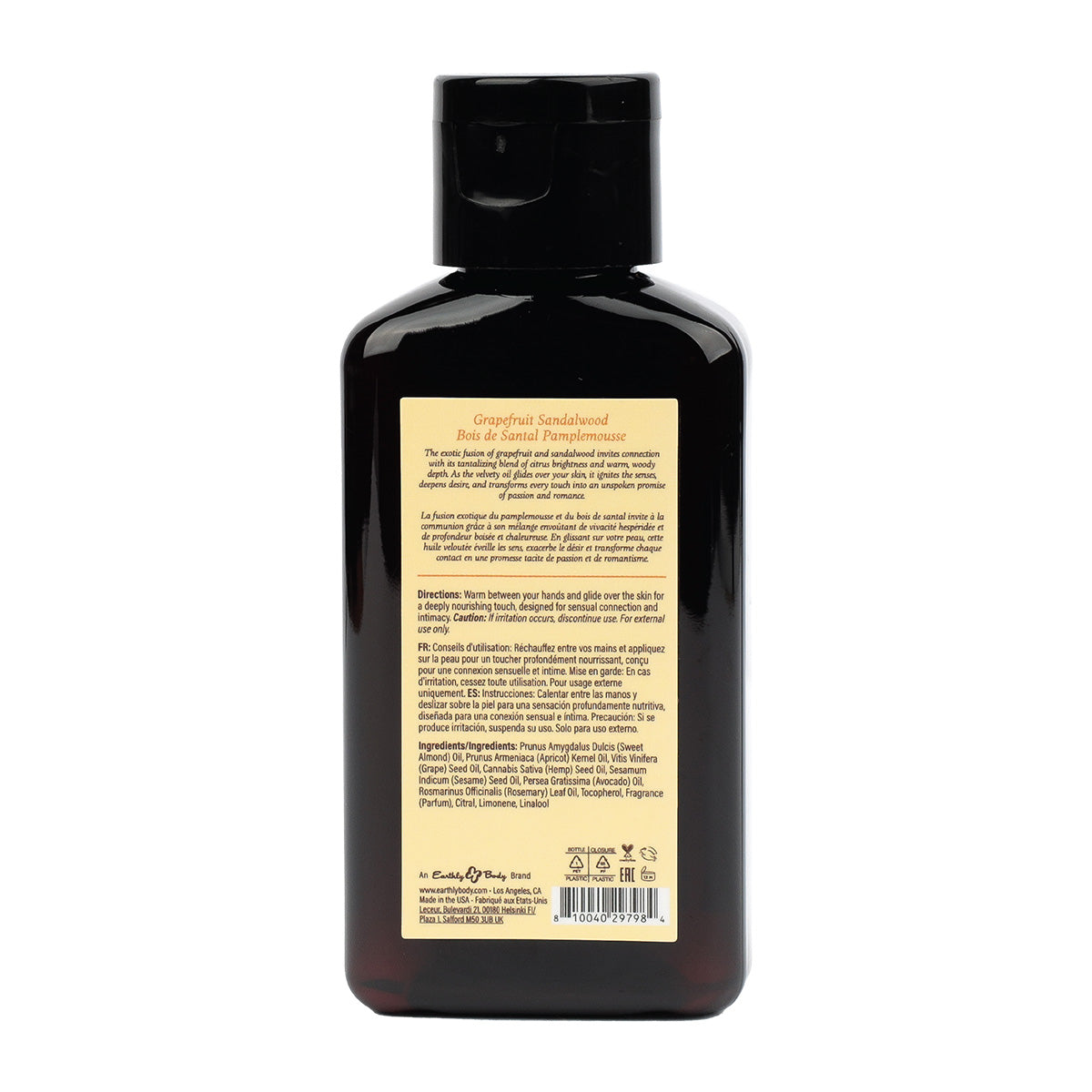 Earthly Body At Night Aphrodisiac Massage Oil Grapefruit Sandalwood