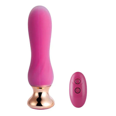 Pink Holic Curved Remote Vibrating Anal Plug Pink