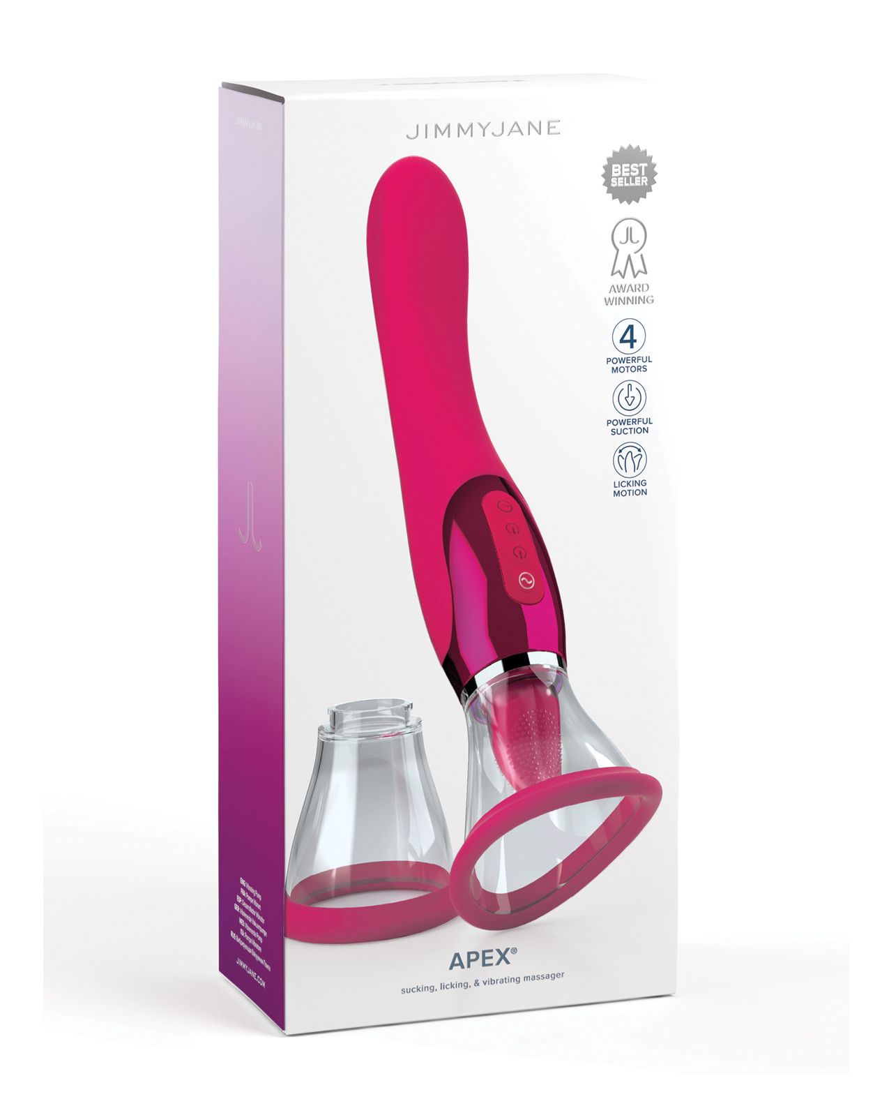 JimmyJane Apex G Spot, Nipple and Clitoral Vibrator with 4 Powerful Motors and Suction