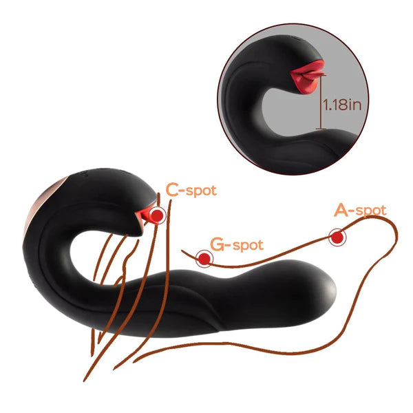 Joi Pro Rotating Head G-Spot Vibrator & Clit and Anus Licker with Remote Control