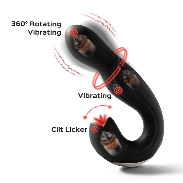 Joi Pro Rotating Head G-Spot Vibrator & Clit/ Anus Licker with Remote