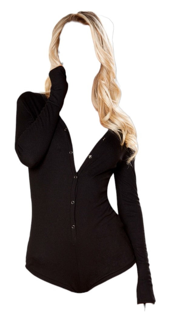 Roma Costume Cozy & Comfy Sweater Romper with Snap Closure Black