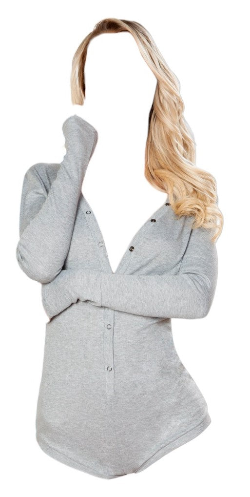 Roma Costume Cozy & Comfy Sweater Romper with Snap Closure Grey