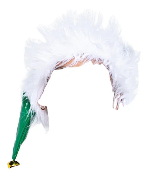 Roma Costume Men's Naughty Holiday Elf Vinyl Hat Costume Accessory Green/White One Size