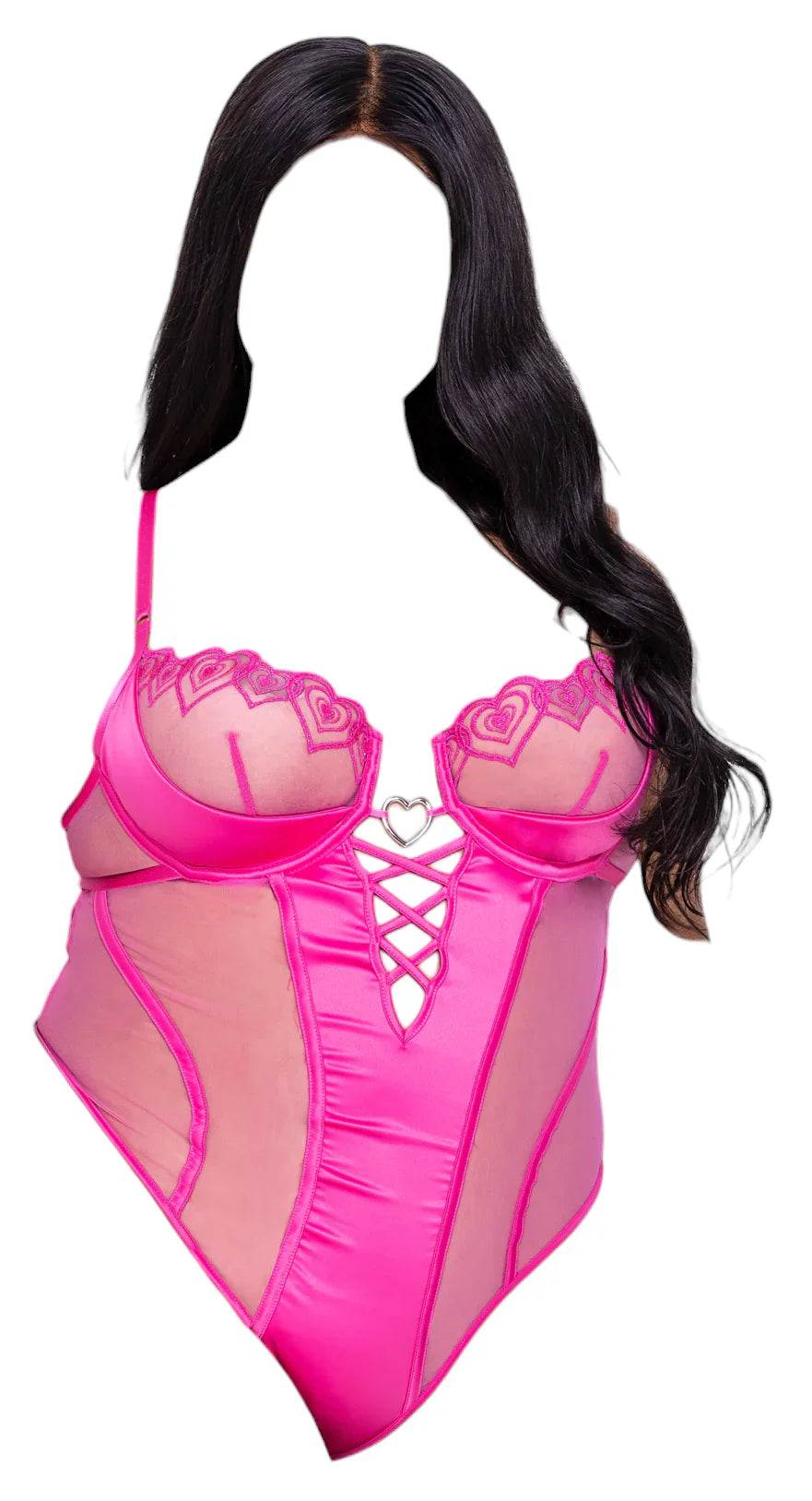 Roma Costume Bubblegum Heart Underwire Cup Teddy Pink