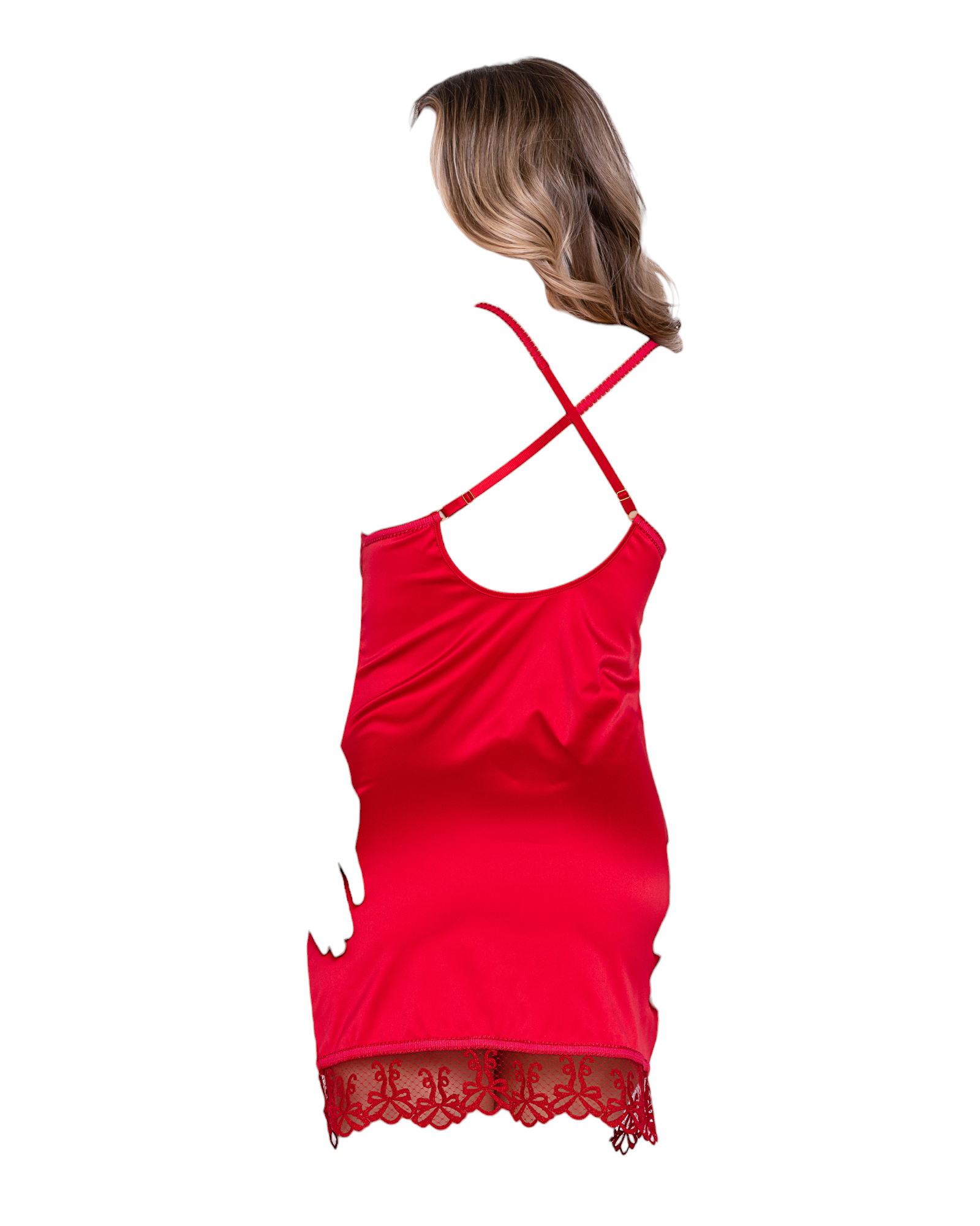 Roma Costume Rouge Bow Underwire Cup Chemise Red