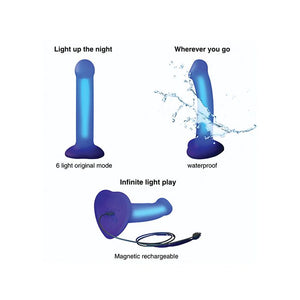 Strap-on-Me 6 Light Mode Glow-Led Dildo Purple