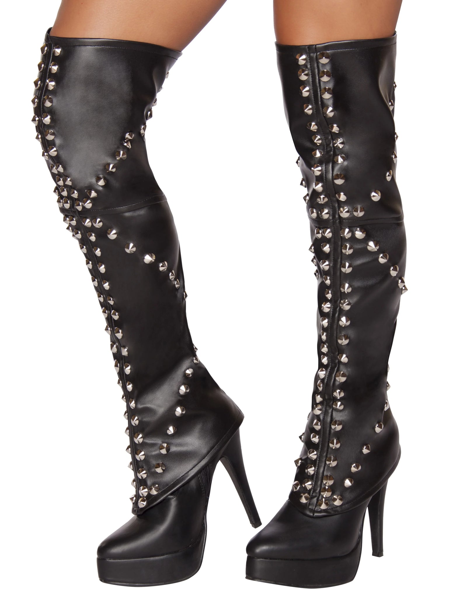 Roma Costume Spike Studded Leggings Costume Accessory Black One Size