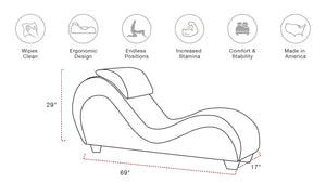 Liberator Lyric Luxury Distressed Ultraleather Bondage Compatible Sex Chaise