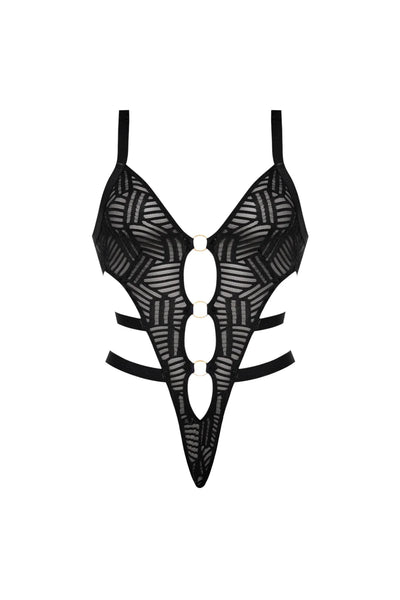Magic Silk Rude Awakening Strappy Teddy Black