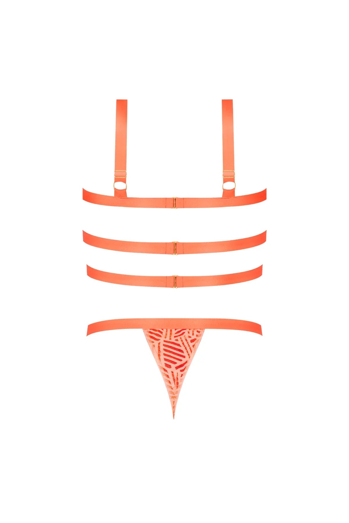 Magic Silk Rude Awakening Strappy Teddy Neon Orange