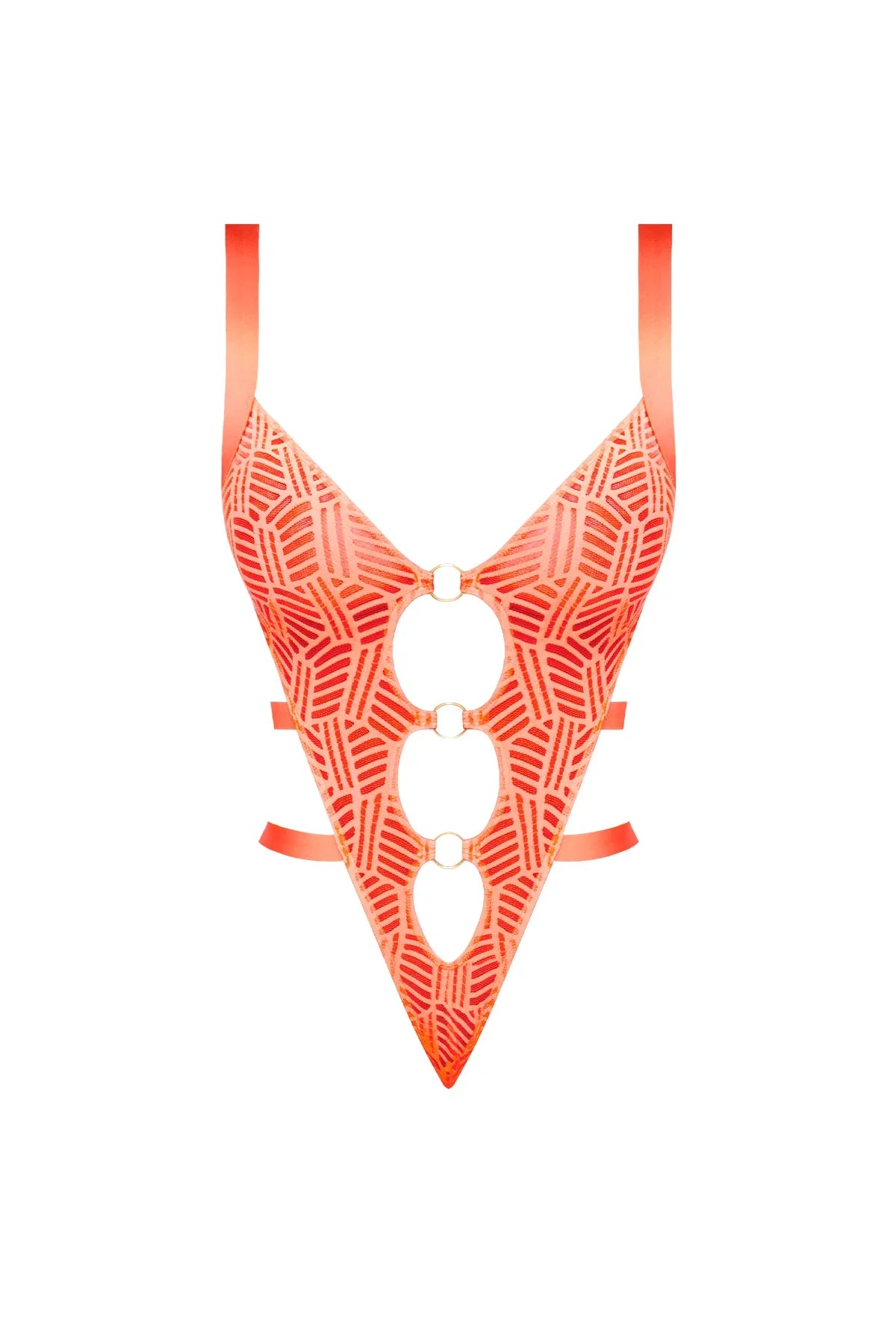 Magic Silk Rude Awakening Strappy Teddy Neon Orange