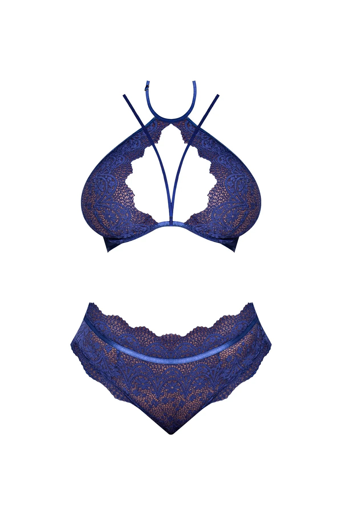 Magic Silk Berrylicious Halter & Lace Up Panty Set Blueberry