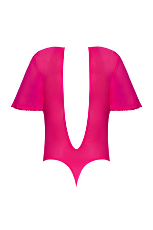 Magic Silk Pink Kink Flutter Sleeve Teddy Pink Glow