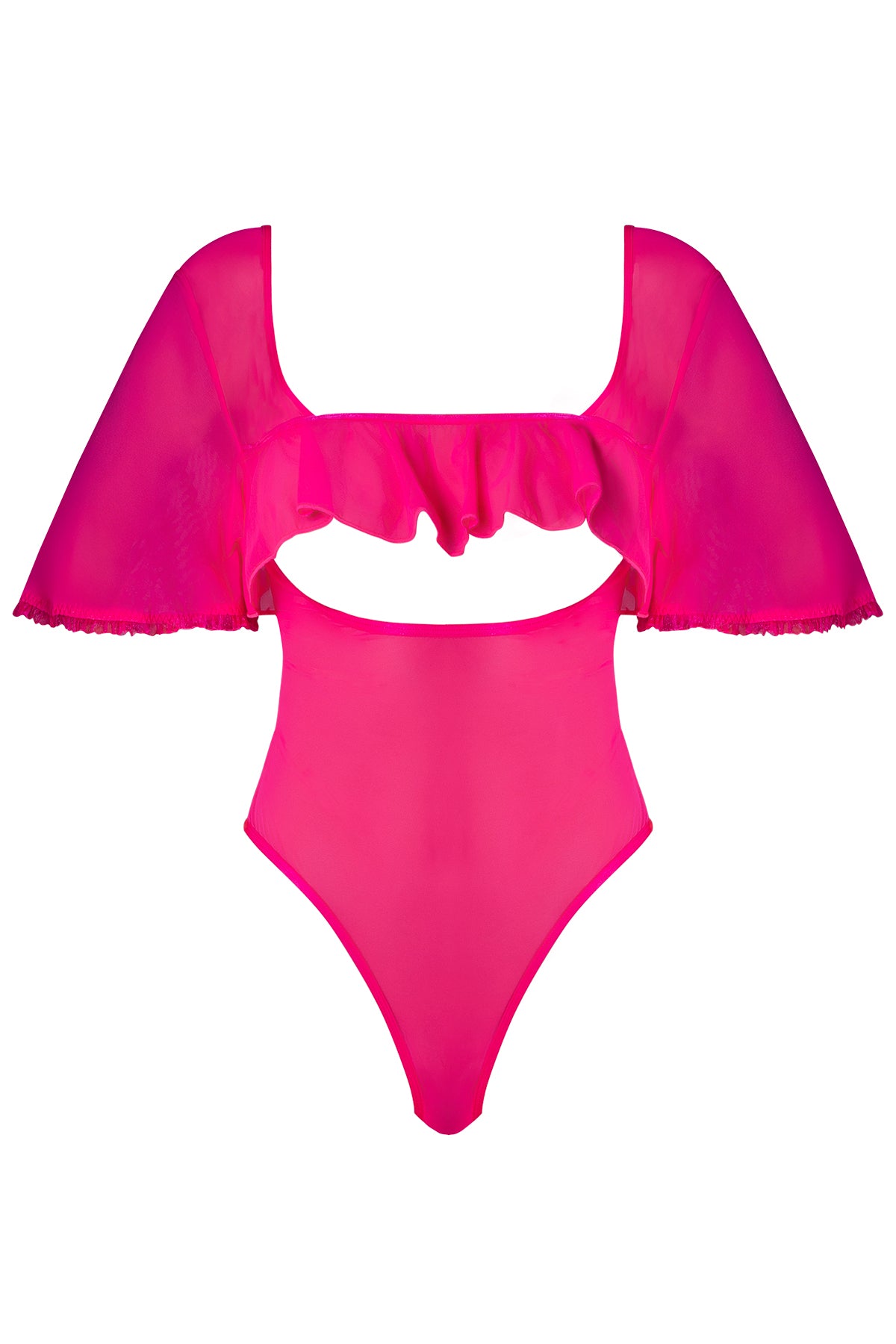 Magic Silk Pink Kink Flutter Sleeve Teddy Pink Glow