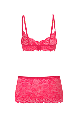 Magic Silk Get It Girl Bra, Skirt & Thong Set Diva Pink