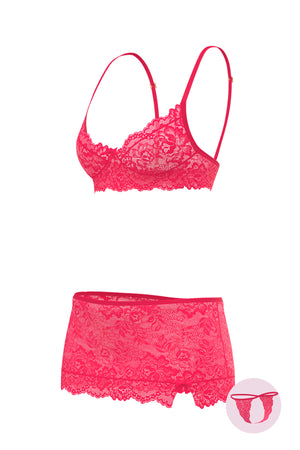 Magic Silk Get It Girl Bra, Skirt & Thong Set Diva Pink